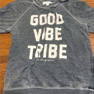 Spiritual Gangster Blue and White Short Sleeve Tee Good Vibe Tribe